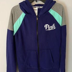 PINK purple and blue zip up hoodie size  XS